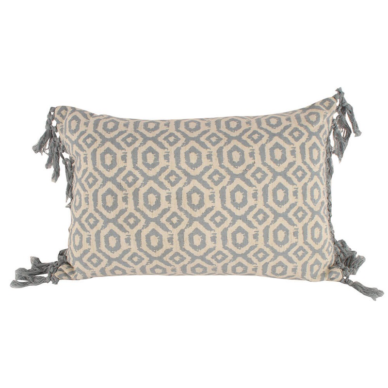 Coussin ulla avec remplissage de franges (50x30 cm)