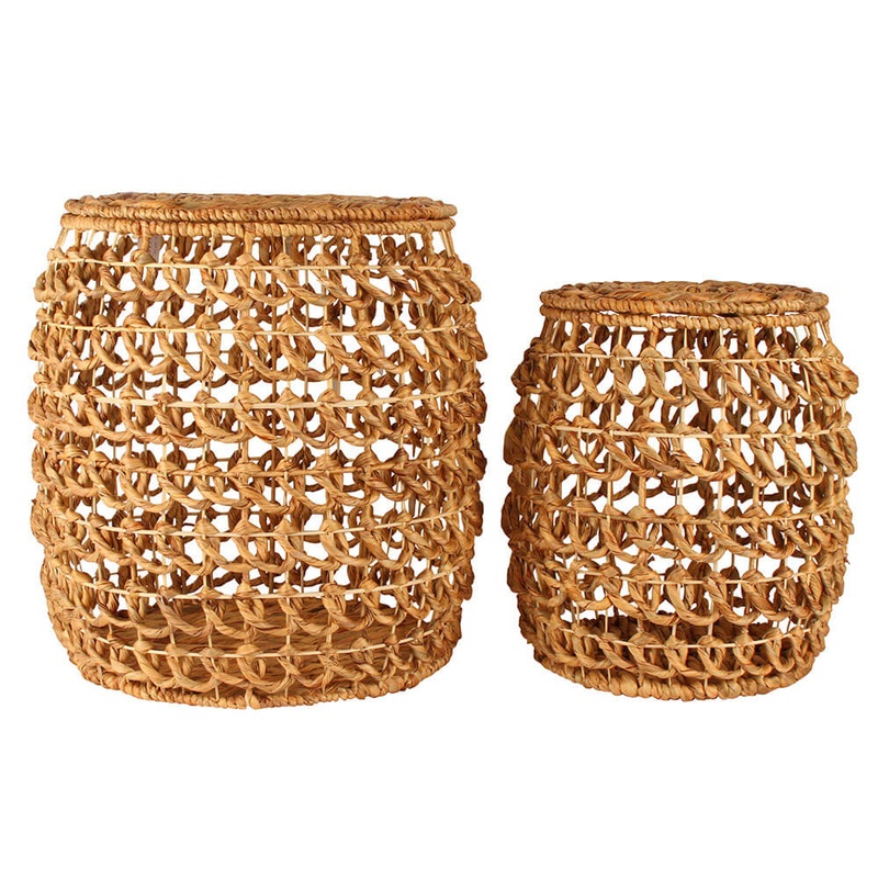 Ensemble Fifer de 2 tables de jacinthe d'eau avec stockage (46x50 cm)