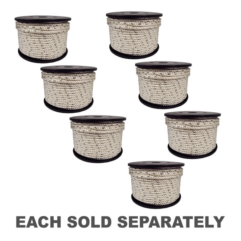 Nylon blanc + corde fleck noire 100m rouleau