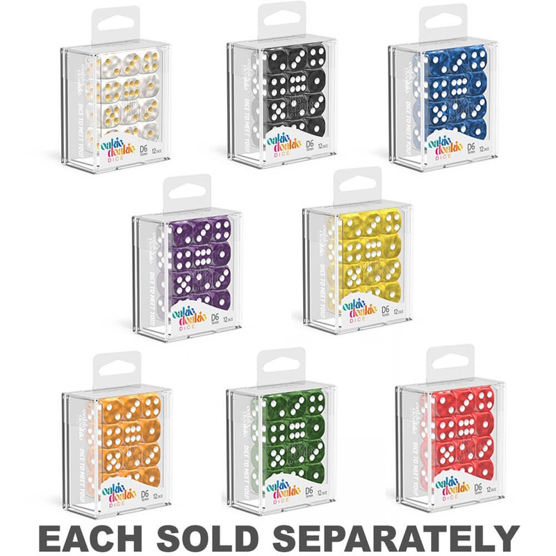 Oakie Doakie D6 Dice en marbre 16 mm 12pcs