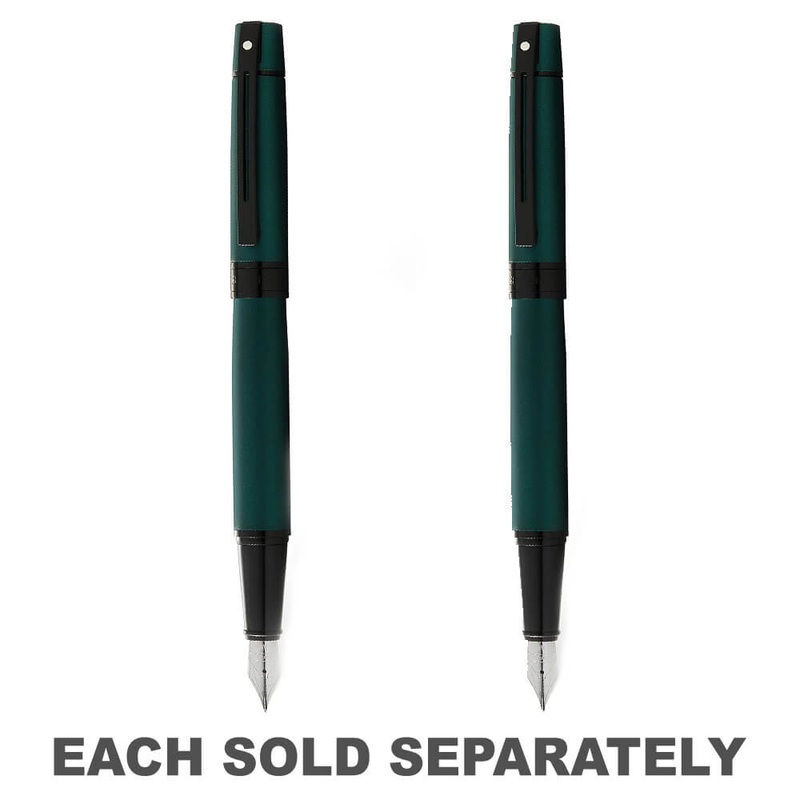Sheaffer 300 Fountain Pen avec garniture noire (vert mat)