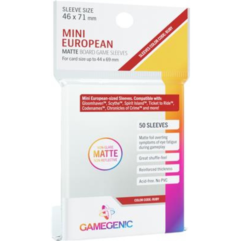 Gamegenic Sleeves Matte (FF Red) (Mini European) (50)