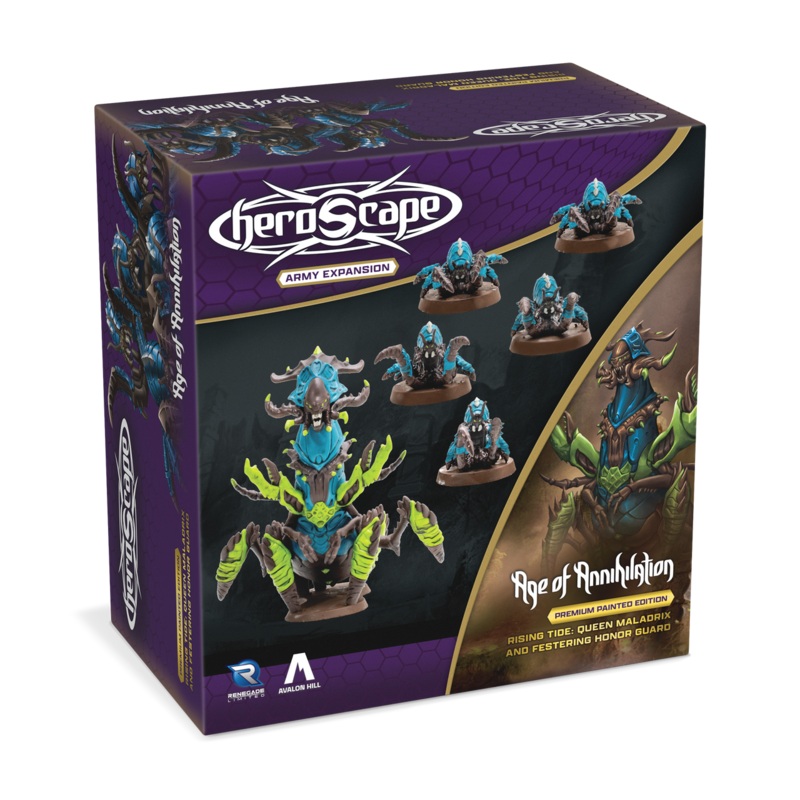 Heroscape: Rising Tide  Queen Maladrix & Festering Honor Guard Army Expansion Premium Painted Edition - Wave 4