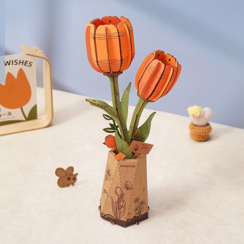 Orange Tulip - 3D Miniature Scene
