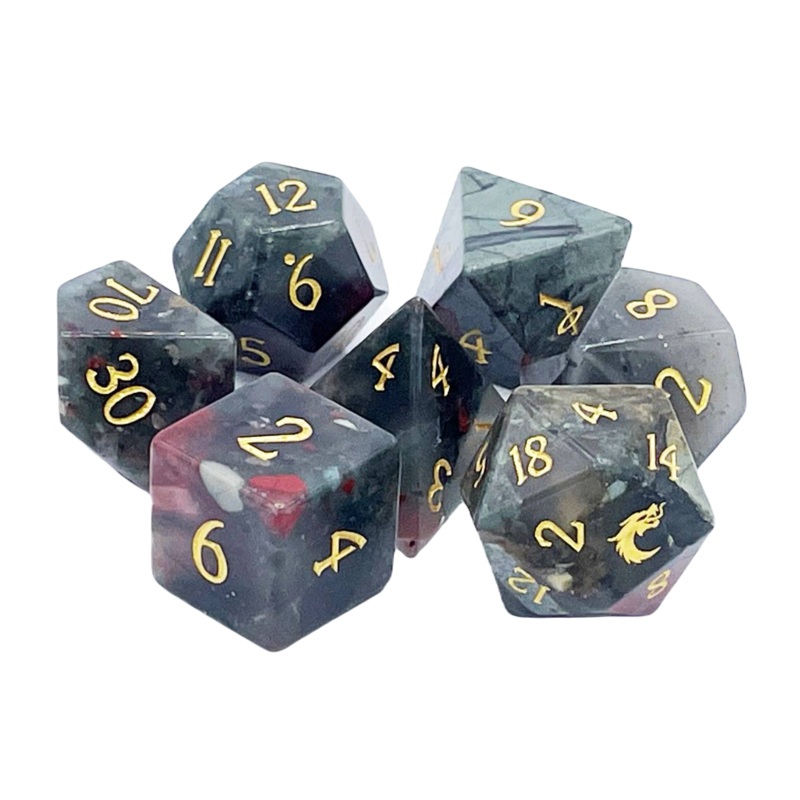 Gemstone - Bloodstone Old School Dice