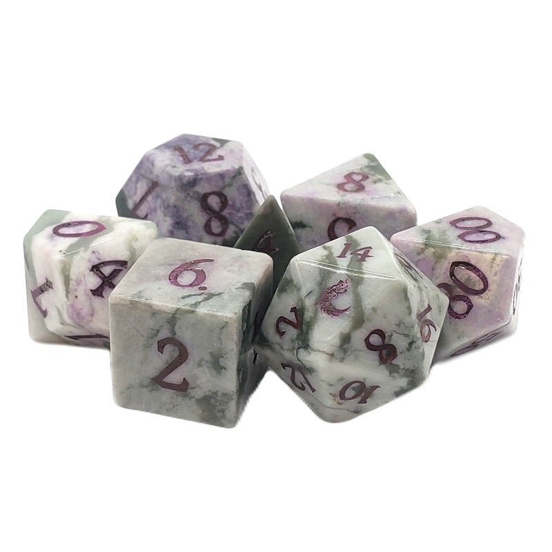 Gemstone - Plum Blossum Stone Old School Dice