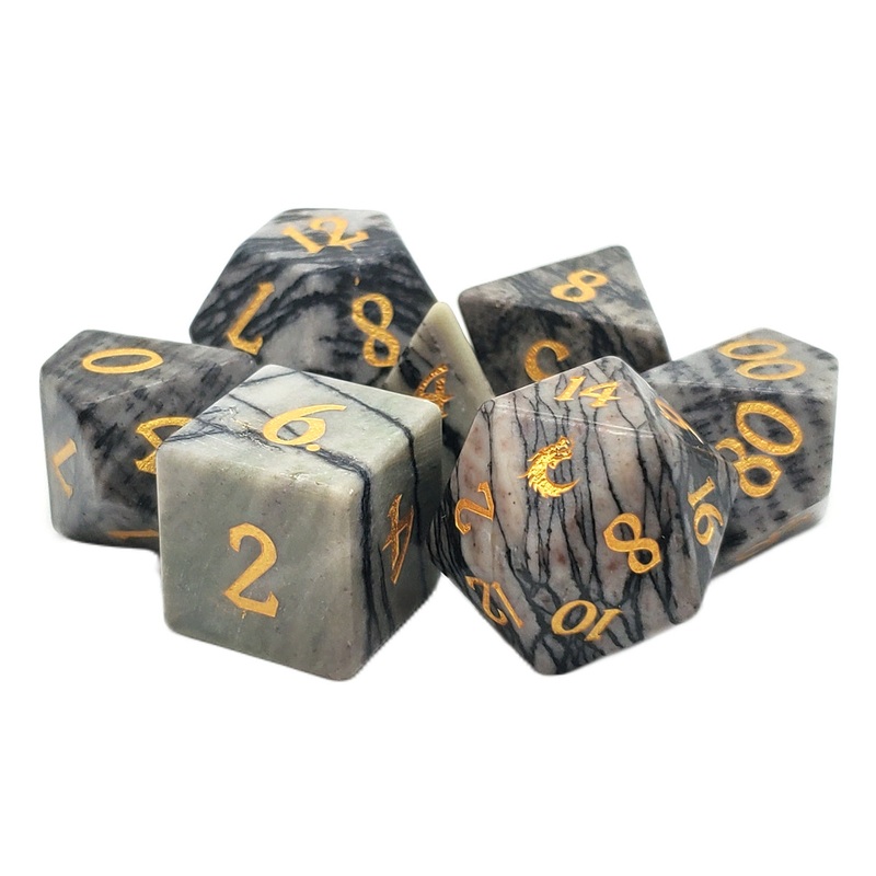Gemstone - Web Jasper Old School Dice