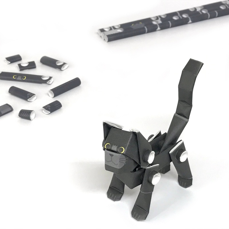 PIPEROID animals Cats Black Cat - paper craft kit from Japan