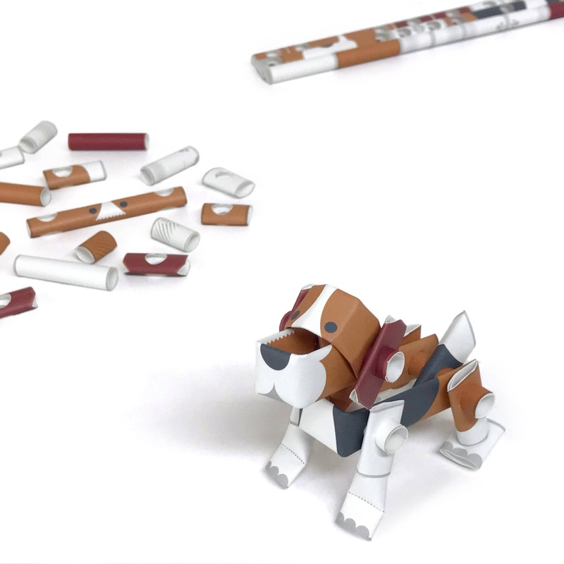 PIPEROID animals Dogs Beagle - paper craft kit from Japan