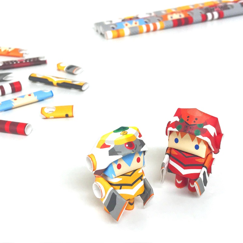 PIPEROID Evangelion series Rei & Asuka - paper craft kit