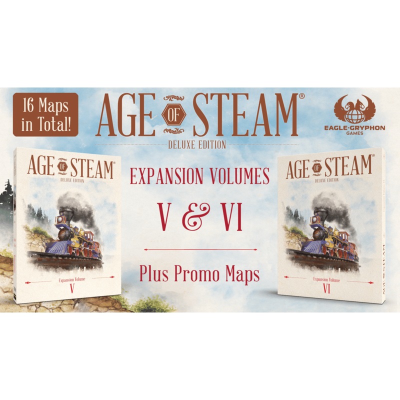 Age of Steam Deluxe: Expansion Volumes V & VI (Deposit) (Crowdfunded)