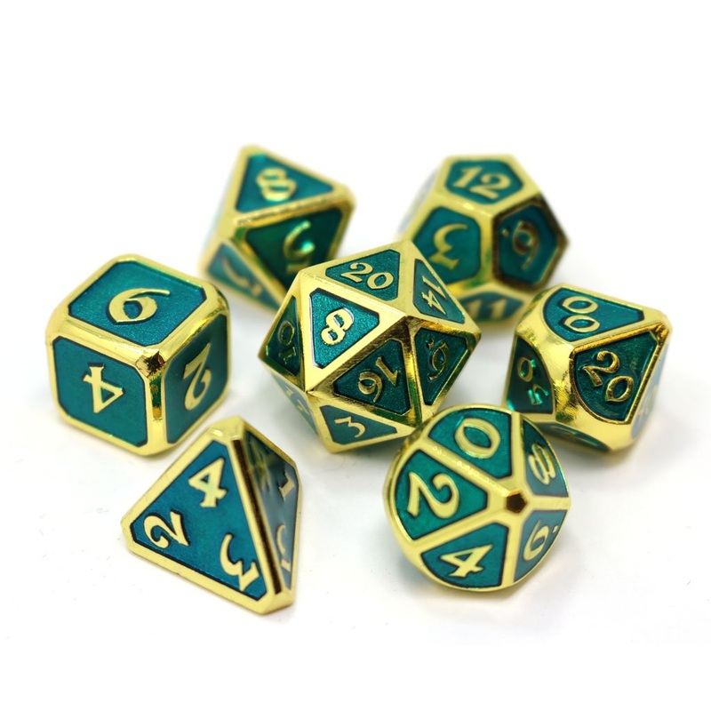 Die Hard 7-Dice Set - Mythica Gold Aquamarine