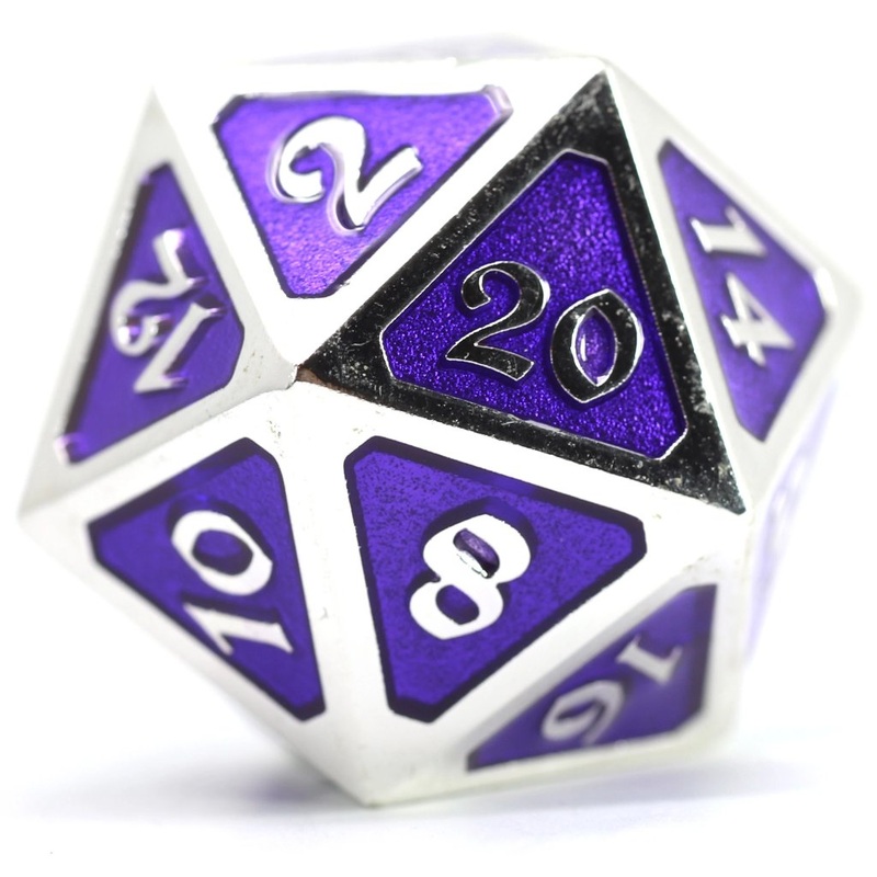 Die Hard Dice D20 25mm - Mythica Platinum Amethyst