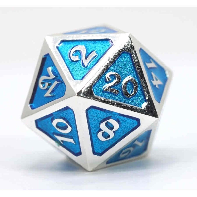 Die Hard Dice D20 25mm - Mythica Platinum Aquamarine
