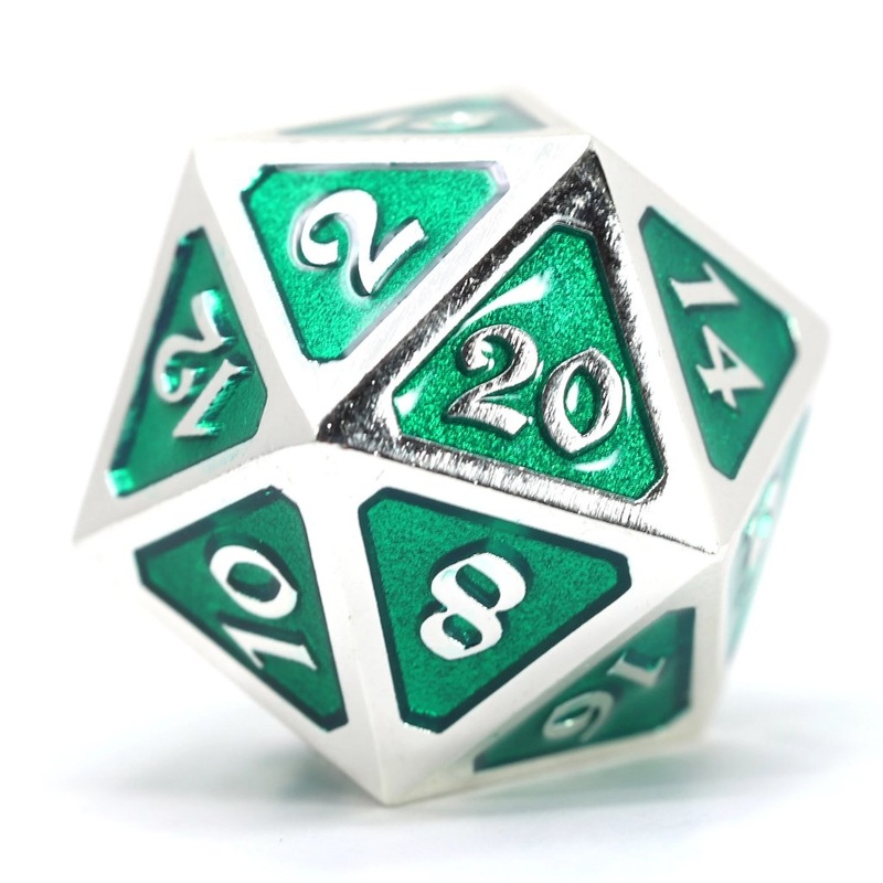 Die Hard Dice D20 25mm - Mythica Platinum Emerald