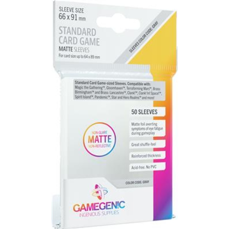 Gamegenic Sleeves MATTE (FF Gray) (Standard Card Game) (50)