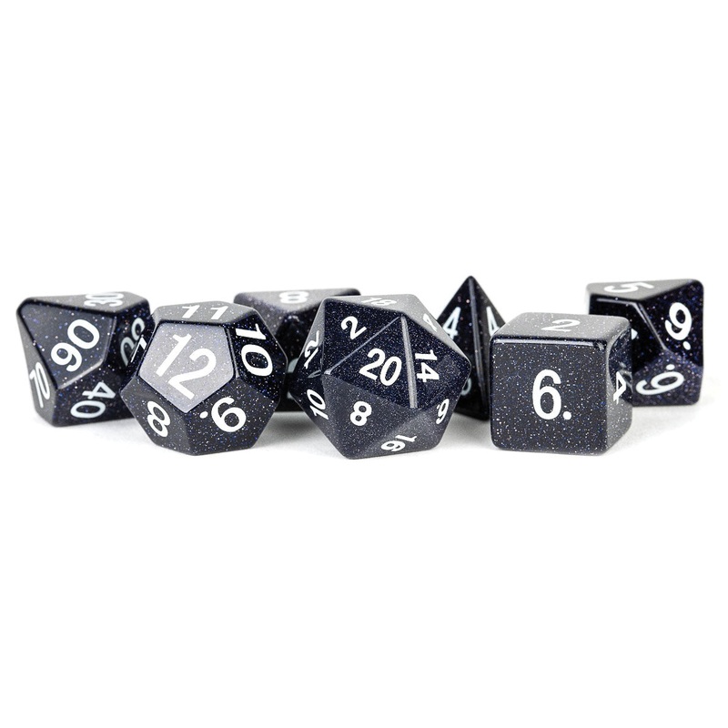 16mm Stone Poly Dice Set: Blue Sandstone (7)