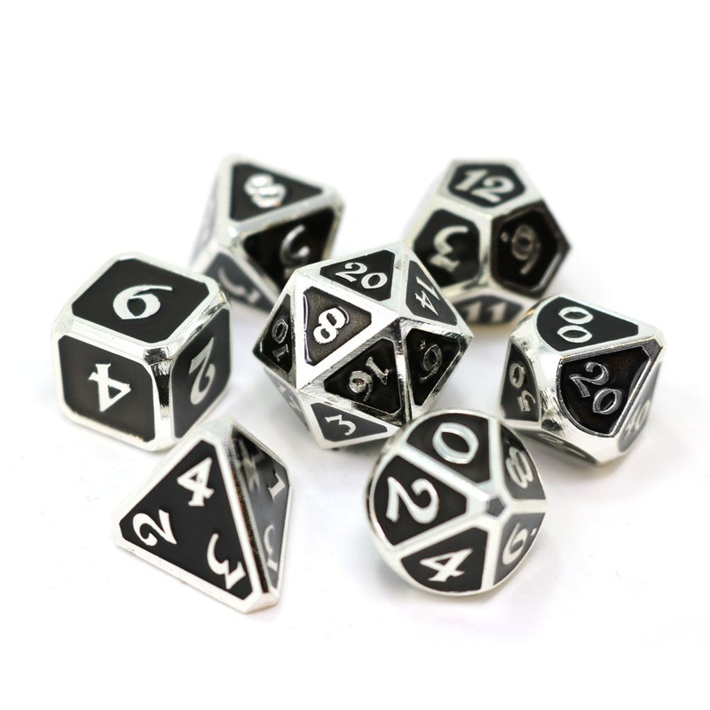 Die Hard 7-Dice Set - Mythica Platinum Onyx