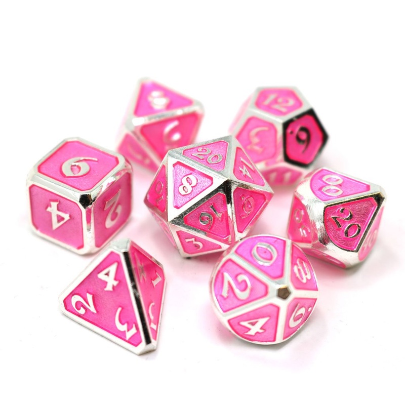 Die Hard 7-Dice Set - Mythica Platinum Pink Sapphire