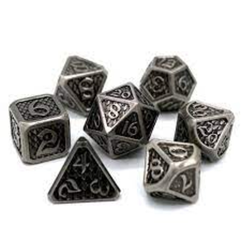 Die Hard  7-Dice Set- Drakona Eldric Argentum