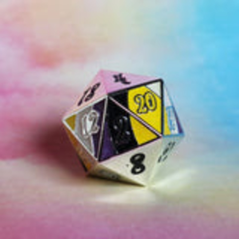 Die Hard Dice D20 25mm - Non-Binary Pride
