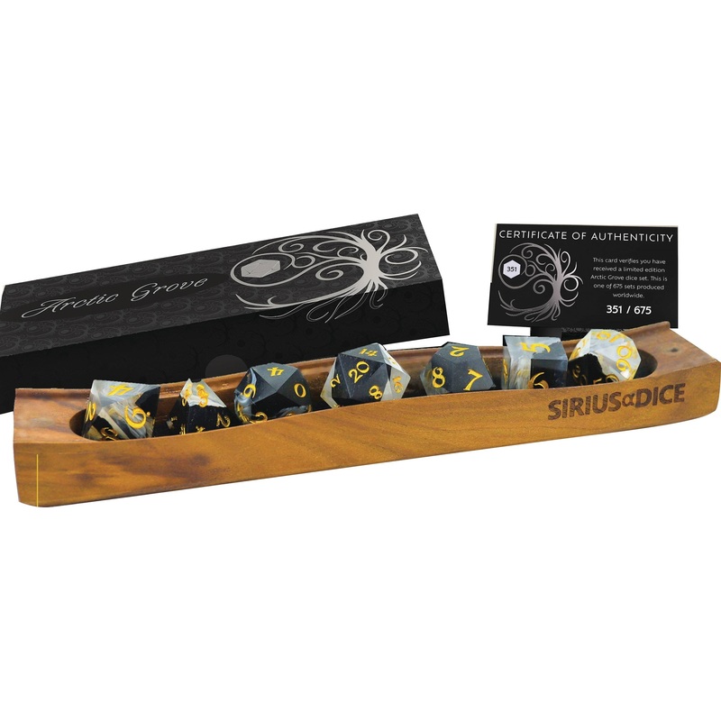 Wood Resin RPG Dice Set (7)