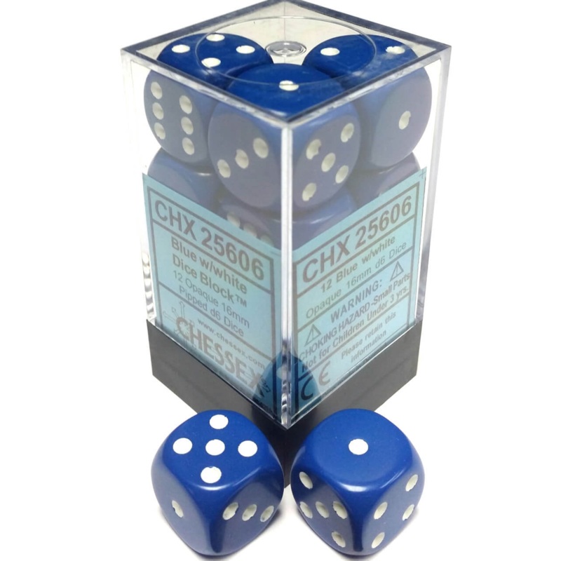 D6 Dice Set 16mm - Opaque (12)