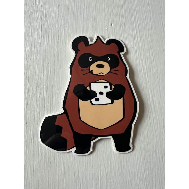 Tanuki Merch - Tanuki Holding Dice Sticker