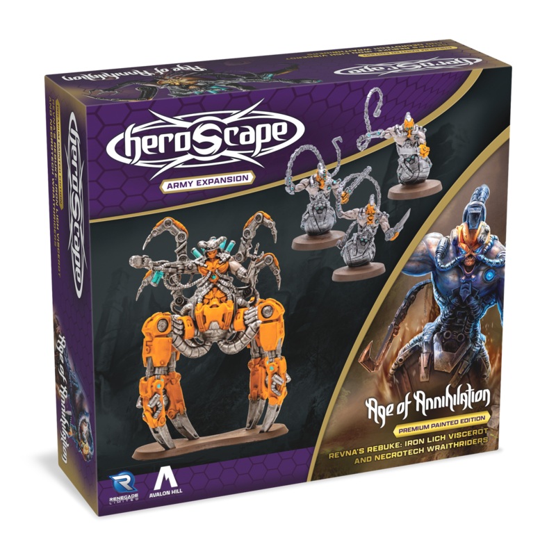 Heroscape: Revna's Rebuke: Iron Lich Viscerot and Necrotech Wraithriders Army Expansion Premium Painted Edition - Wave 2