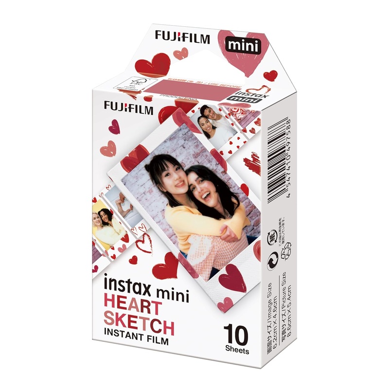 Fujifilm Instax Mini Heart Sketch Instant Film (10 Exposures)