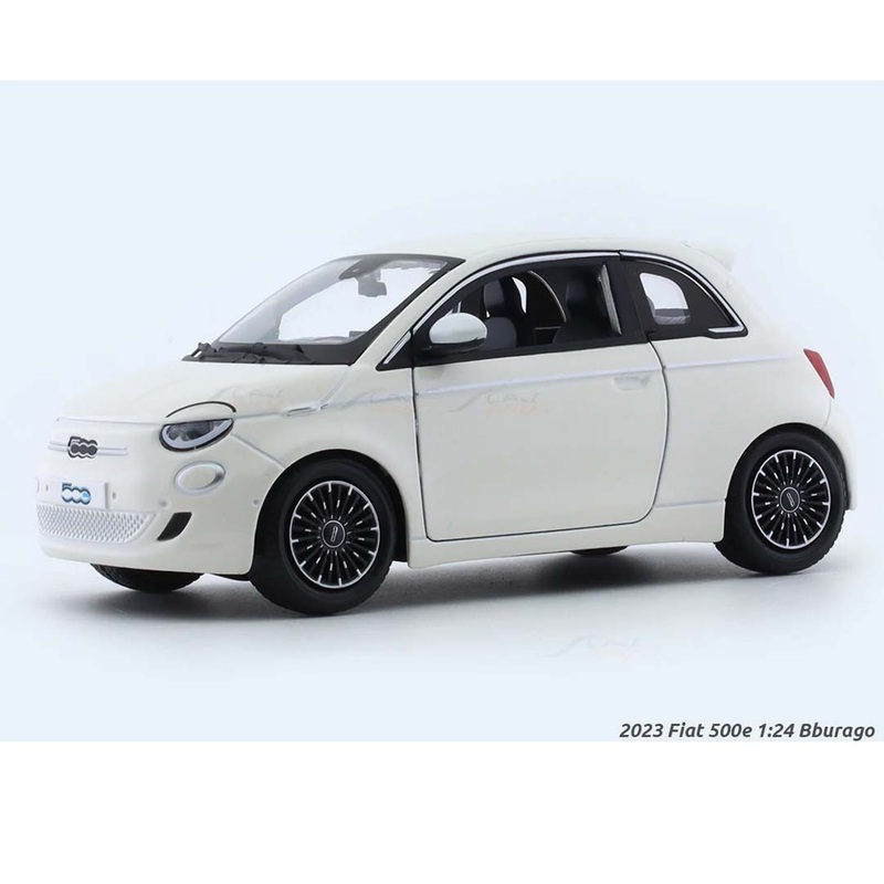 2023 Fiat 500e White 1:24 Scale Diecast Model Car by Bburago  Official Licensed Collectible