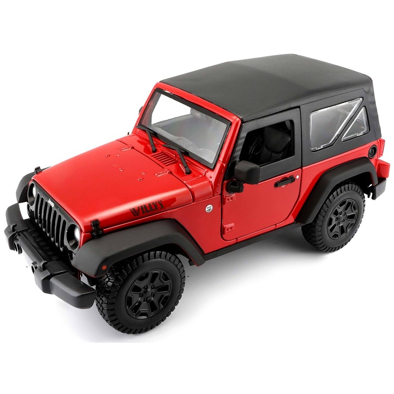 Maisto 1:18 Scale Jeep Wrangler Willys Hard Top 2014 (Red) Off-Road Vehicle Model: