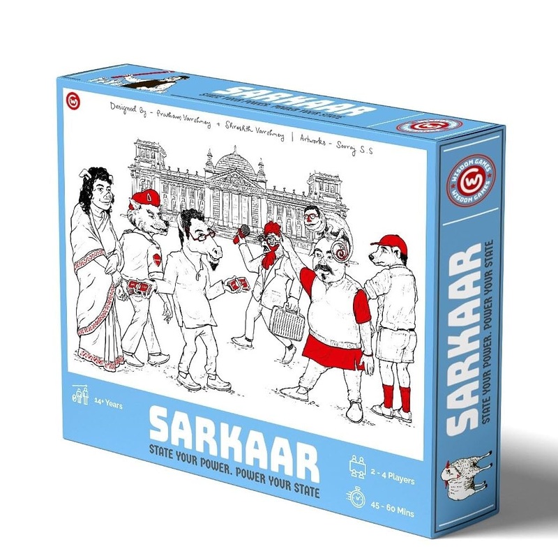 Wisdom Games Sarkaar: The Political Strategy Board Game  45-60 Mins Playtime | Fun, Cheeky Strategy Game | 2-4 Players Age 12+