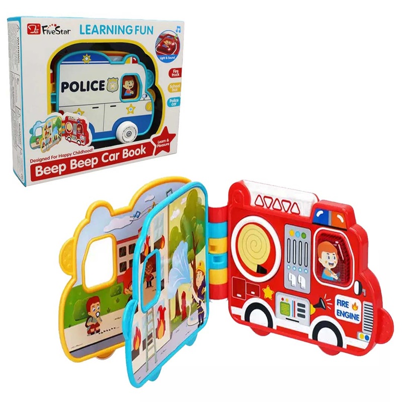Beep Car Book Infant Toy  Light & Sound Educational Baby Toy | Interactive Soft Book for Toddlers