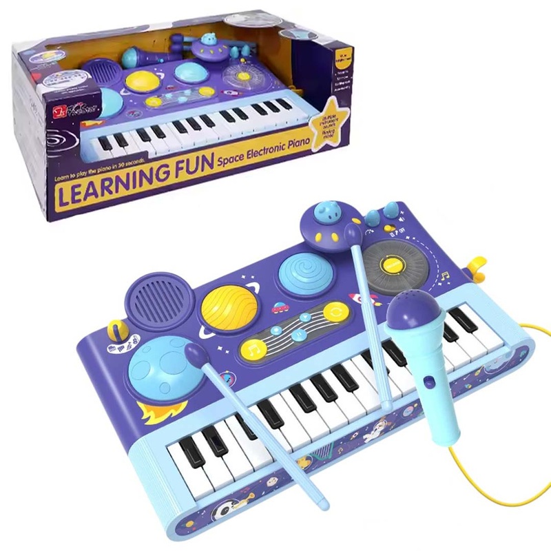 Early Learning Piano Keyboard Toy Infant Toys  Electronic Music Set with Microphone, Lights & Educational Modes for Kids & Toddlers
