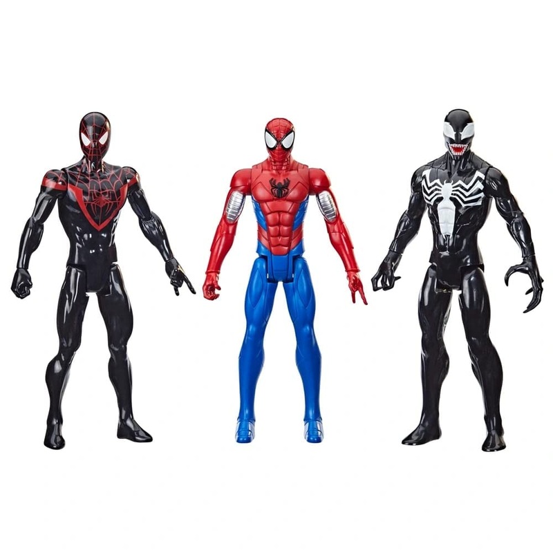 Hasbro Marvel Titan Hero Spider-Man,Miles & Venom 12 inch Action Figures - 3Pack
