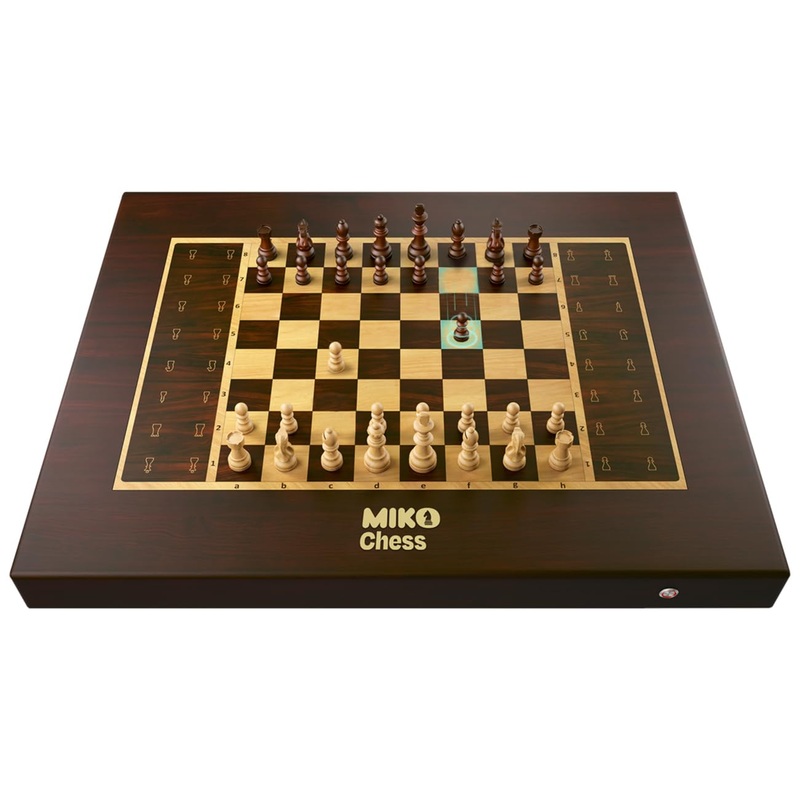 Miko Chess Grand: The World's Smartest AI-Powered Electronic Chess Board | Fully Automated Magnetic Wooden Set with Self-Moving Pieces for All Skill Levels