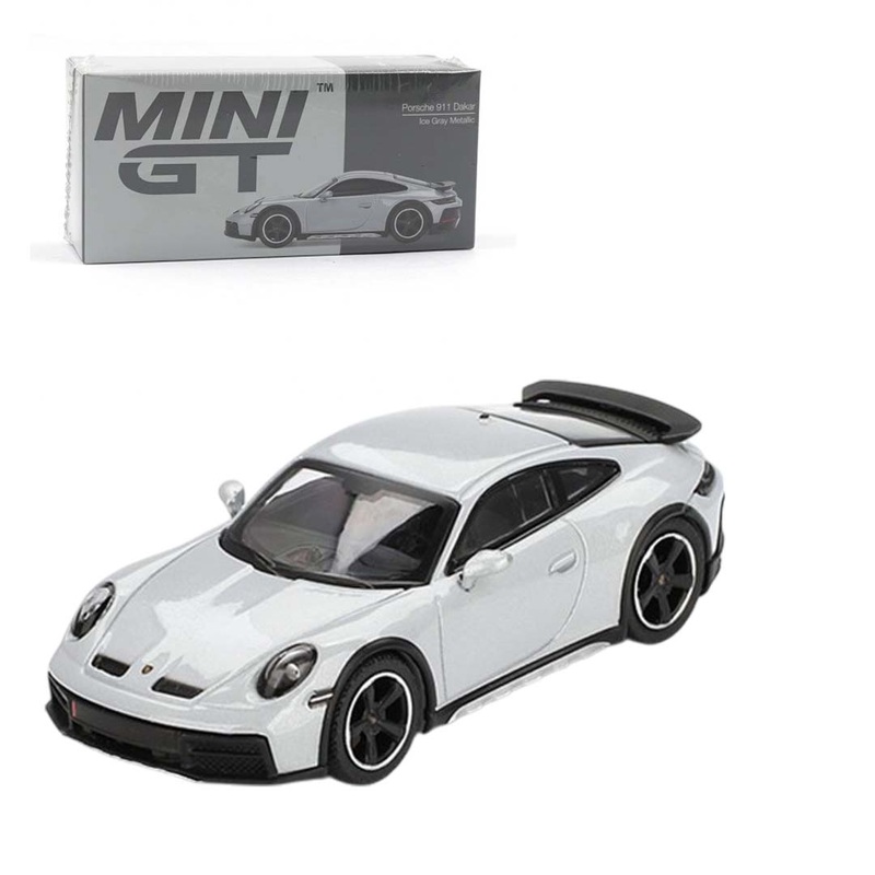 Mini GT 1:64 Porsche 911 Dakar  Ice Gray Metallic (LHD) Diecast Scale Model Car