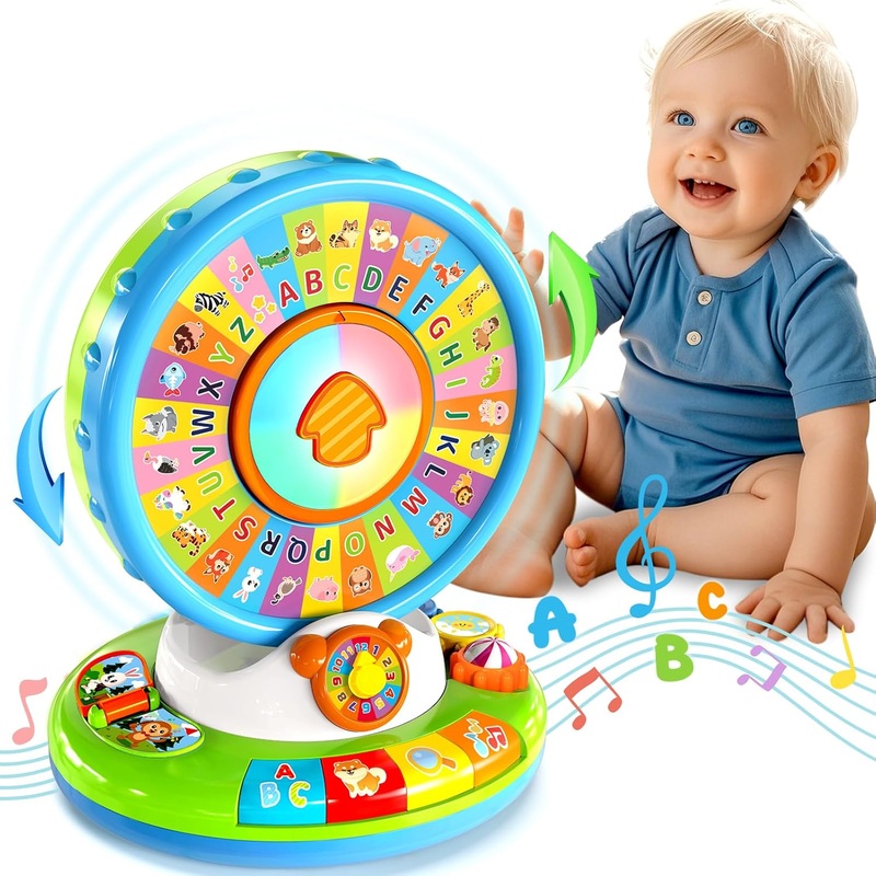 Musical Spin & Sing Alphabet Zoo Infant Toys Interactive Learning Toy for Toddlers Ages 618 Months | Educational Gift for Baby Boys & Girls (13 Years)