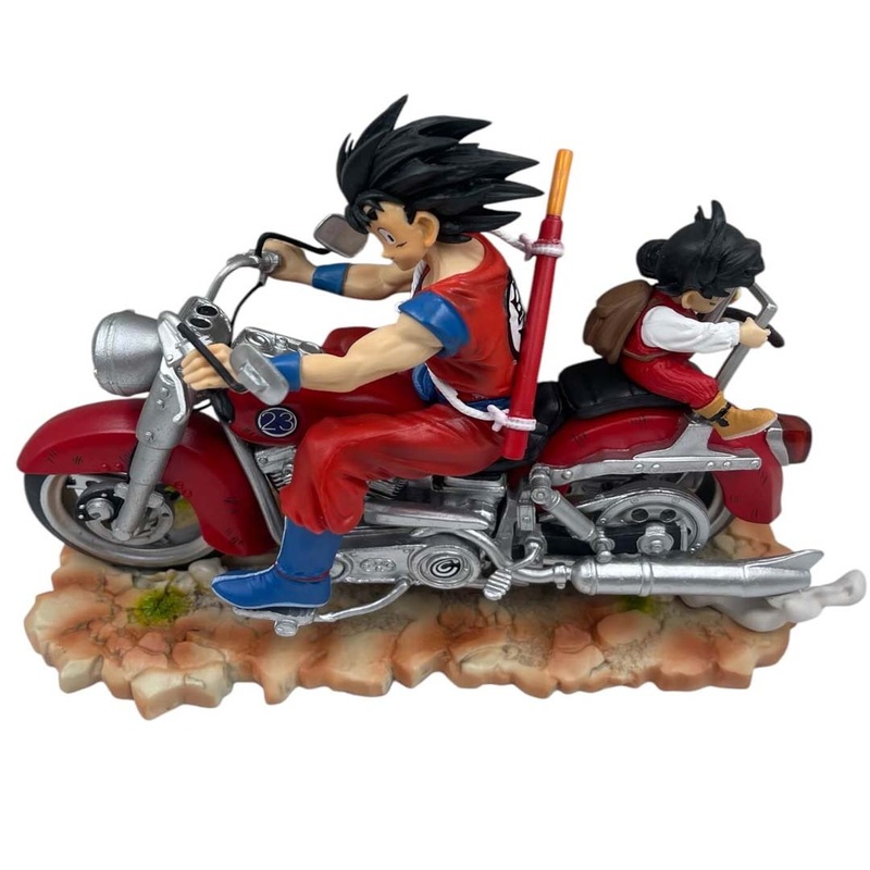Dragon Ball Z Goku & Gohan on Motorcycle Collectible Statue  Anime Resin Model HW