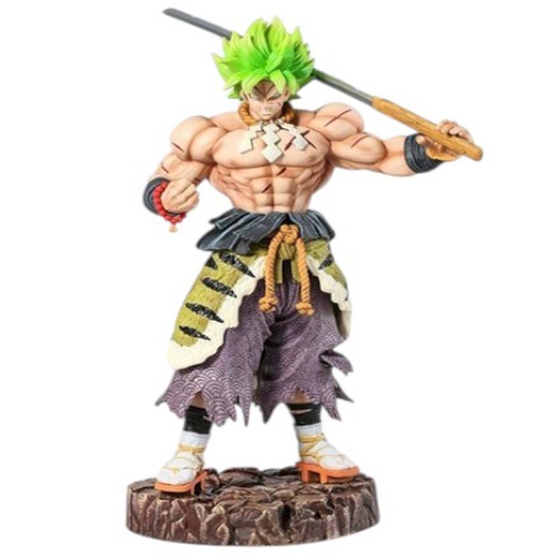 Dragon Ball Z Super Saiyan Broly Anime Ultimate Action Figure Statue 36cm   Green Hair Battle Edition Statue with Sword & Base  Collectible Action Model Toy HW
