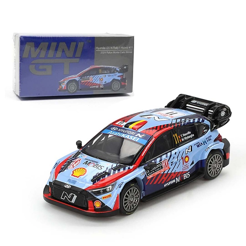 Mini GT 1/64 Hyundai i20 N Rally1 Hybrid #11 2024 Rallye Monte-Carlo Winner LHD Diecast Scale Model Car