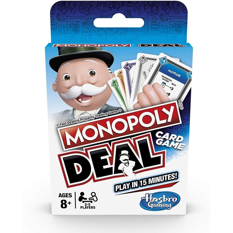Monopoly Deal Quick-Playing Card Game for Families, Kids Ages 8 and Up and 2-5 Players