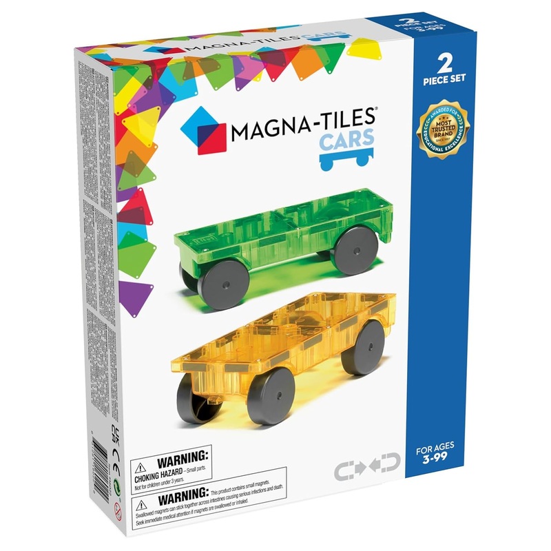 (Open Box) Magna Tiles 16022 Cars Expansion Set, Multi Color (2 Pieces)