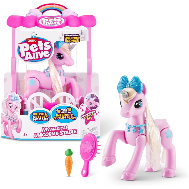 Pets Alive My Magical Unicorn and Stable Battery Powered Interactive Robotic Toy Playset by ZURU