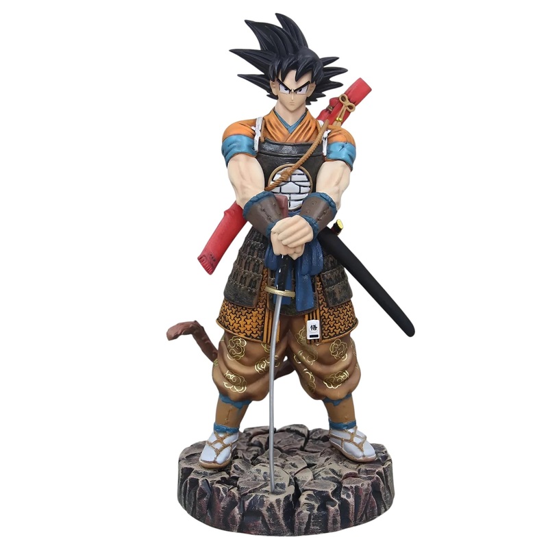Samurai Goku Black Hair Anime Ultimate Action Figure  29cm Dragon Ball Z PVC Action Figure with Sword & Battle Base HW