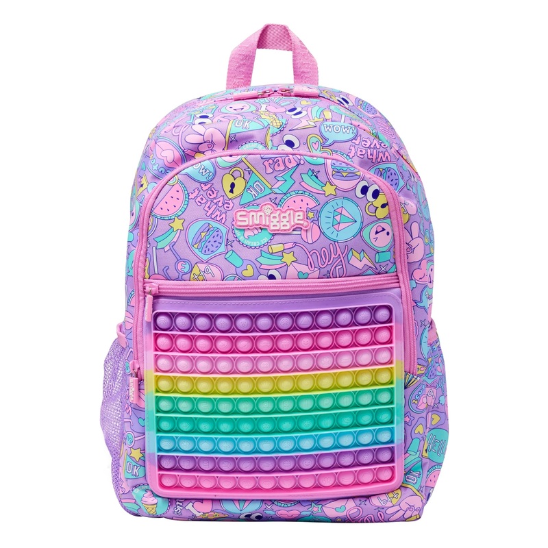 Smiggle School Bag : Popem Popit Colorful & Stylish 16 Inch Backpack for Kids