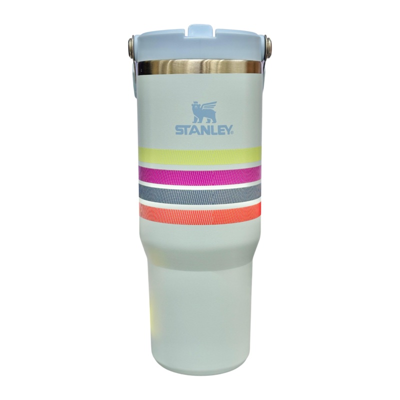 Stanley IceFlow Flip Straw Tumbler | 887ml (30 oz)  Blue | Vacuum Insulated Stainless Steel Bottle with Straw, Leak-Resistant Lid & Carry Handle