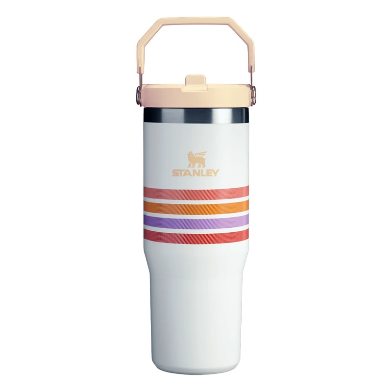 Stanley IceFlow Flip Straw Tumbler | 887ml (30 oz)  White | Vacuum Insulated Stainless Steel Tumbler with Flip Straw, Leak-Resistant Lid & Carry Handle