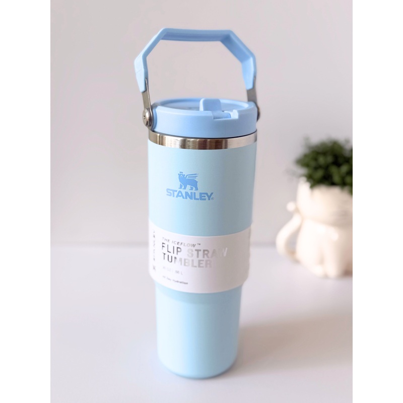 Stanley IceFlow Flip Straw Tumbler | 887ml with Straw for Water (30 oz) (Blue)